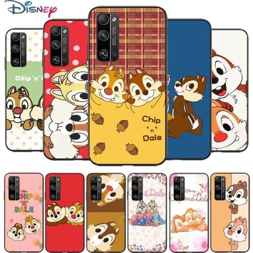 Disney Chip 'n' Dale for Huawei Honor V30 20 Pro X10 9S 9A 9C 9X 8X 10 9 Lite 8 7 Pro Silicone Soft Black Phone Case