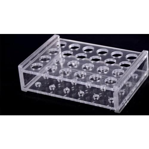 Holder 11mm Dia School Supply Lab Equipment Test tube rack,Plastic 24 Holes 1.5ml Clear Centrifugal Test Tube Test Tubing Rack
