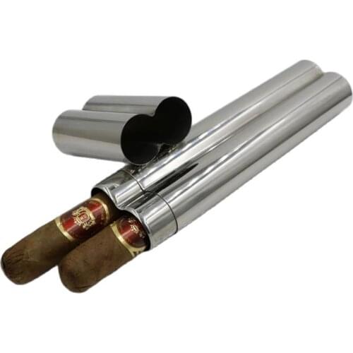 Stainless Steel Cigar Tube Storage Case Portable Tobacco Cigarettes Holder Portable Cigar Accessories