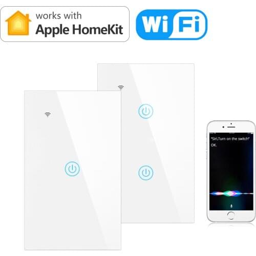 Homekit Siri App Control Smart WiFi light Switch 100V-240V US Smart Home House Wall Touch Sensor Switch Work With Apple Home kit