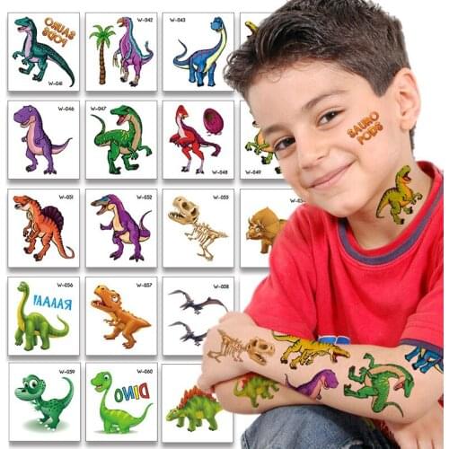 Temporary Tattoos Stickers For Children Kids Easy Transfer Fake Tattoos For Boys Girls Gift Body Art Waterproof Dinosaur Sticker