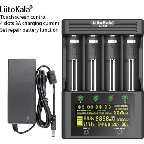 LiitoKala Lii600 18650 Battery Charger for 3.7V Li-ion 1.2V NiMH 9V Prismatic 10440 17500 18350 18650 26650 26700 21700 AA AAA