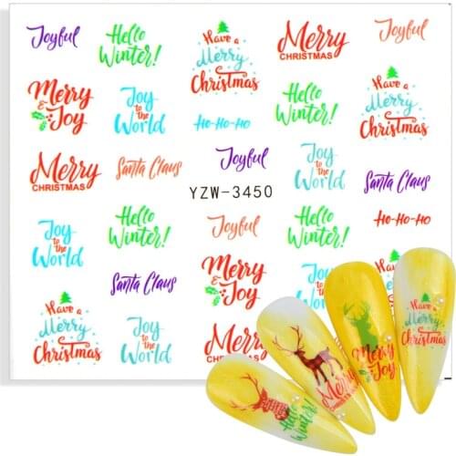 1 Sheet Fluorescent Color Letters Nail Stickers Water Decals Decoration Water Transfer Slider Nail Art Tattoo Manicure Foil Wrap