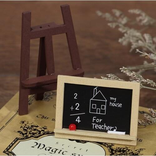 1Set Miniature Blackboard Chalkboard W/ Easel Dollhouse Classroom Accessory