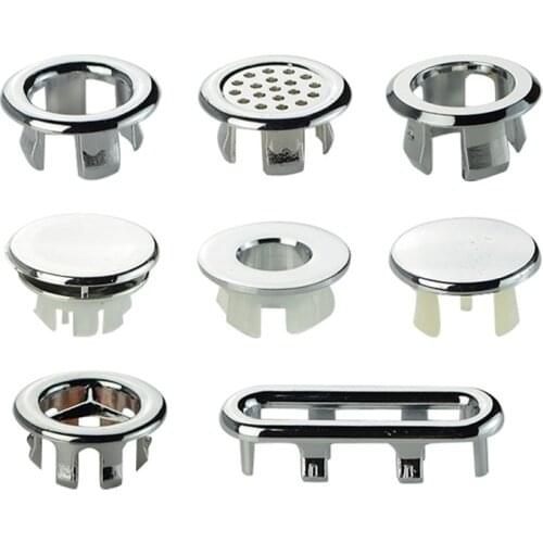 1Pcs Sink Hole Round Overflow Cover Ceramic Pots Basin Sink Overflow Covers Kitchen Hotels Bathroom Accessories