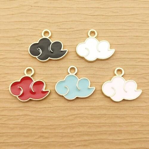 10pcs 15x19mm enamel cloud charm for jewelry making earring pendant fashion bracelet charm diy finding