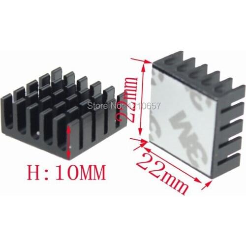 10 pieces LOT Aluminum CPU Card Cooling Cooler Heat Sink Heatsink 22x22x10mm