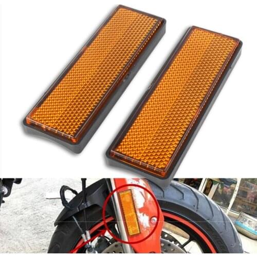 2Pcs Universal Motorcycle ABS Plastic Front Fork Leg Reflective Reflector Sticker Cover for Ducati Motor & ATV Dirt Bikes