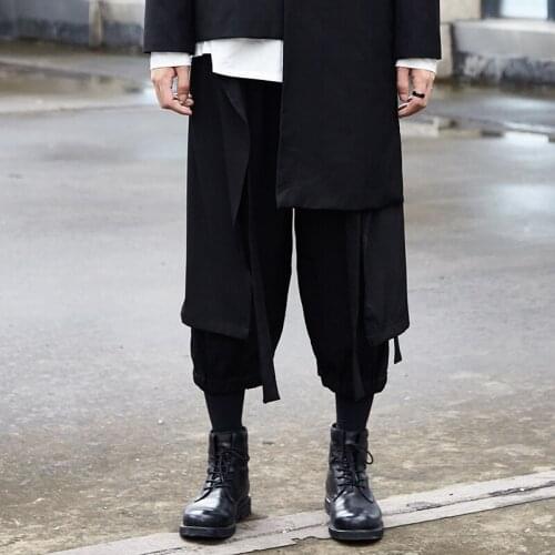 27-44 2020 Men Womens clothing Hair Stylist fashion street Low crotch Fake two pieces Culotte casual Pants plus size Costumes