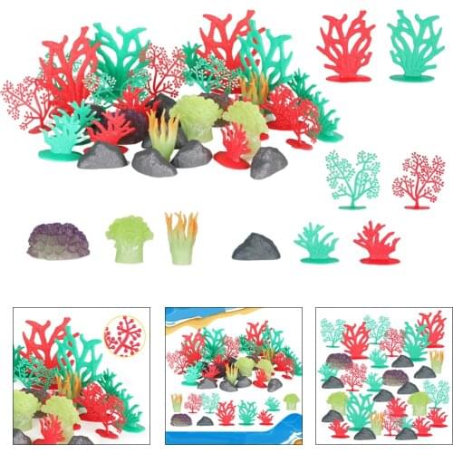 32pcs Aquarium Fish Tank Simulation Plants Coral Ornaments Accessories Easy to Clean