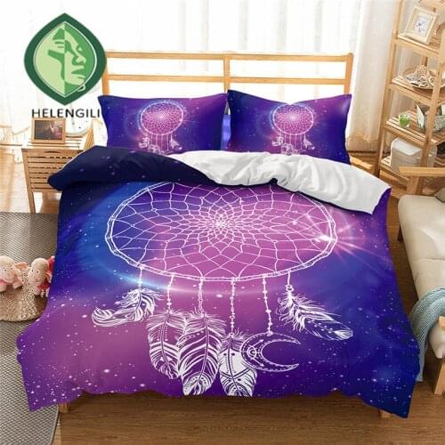 HELENGILI 3D Bedding Set Dreamcatcher Print Duvet cover set lifelike bedclothes with pillowcase bed set home Textiles #2-03