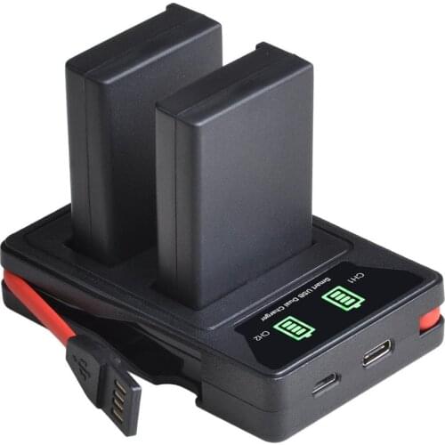 2000mAh EN-EL9 EN-EL9a EN EL9 EL9a Battery + Dual USB Charger with type-C port for Nikon EN-EL9a D40 D60 D40X D5000 D3000 Camera