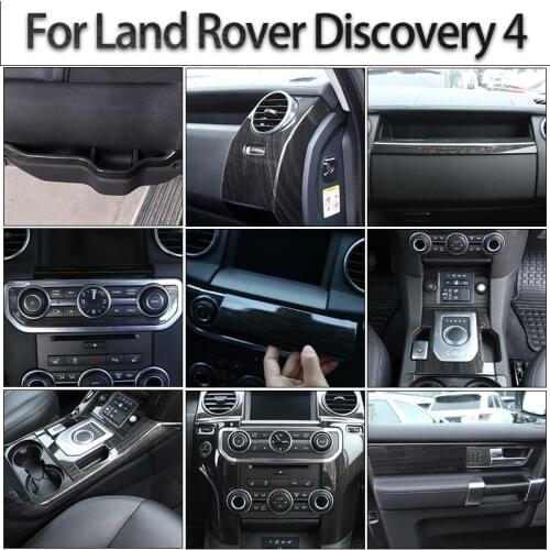For Land Rover Discovery 4 LR4 10-16 ABS Black Wood Grain Car Interior Decoration Strip Frame Cover Trim Sticker Car Accessories