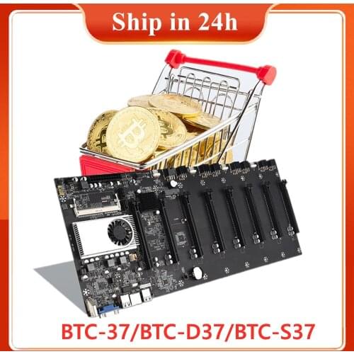 BTC-37/BTC-D37/BTC-S37 Miner Motherboard CPU Set 8 Video Card Slot DDR3 Memory Integrated VGA Interface Low Power Consumption