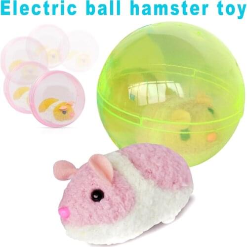 Baby Toys Electric Plush Cute Animal Toy Rolling Hamster Ball Toy Gifts for Kids Gift Ornament