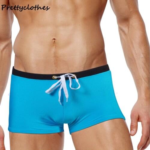 Hot Sale Back Pocket Swim Trunks Mens Swimwear Trunk Beach Swimming Pool Tie Color Matching Swimsuit With Shorts Male Casual