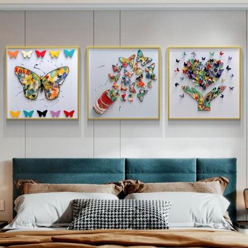 Graffiti Butterfly Art Posters and Prints Street Wall Art Canvas Painting Colorful Wall Pictures for Living Room Home Decoration