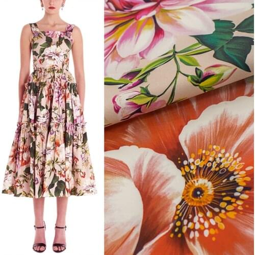 Chrysanthemum cotton fabric for dress платье tissus au mètre telas por metro sewing ткань для шитья vestidos coton africain DIY