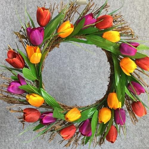 40cm Artificial Tulip Garland Home Decoration Hanging Decorations Window Decor Festive Supplies