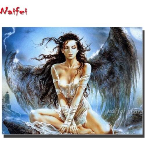 Fallen angel fantasy painting sale diamond embroidery painting full round drill 3d cross stitch mosaic diamond painting decor