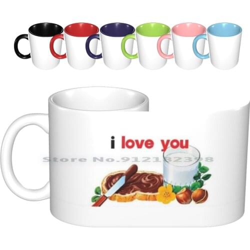 Nutella I Love You Ceramic Mugs Coffee Cups Milk Tea Mug Nutella Cover Ommik Italy Spread Chocolate Nerdy Nerd Geek Popular