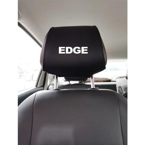 Car Seat Cover Set For Ford Edge Accessories Auto Neck Headrest Pillow Cushion Seat Protector With Pockets Carbon Fiber Pad