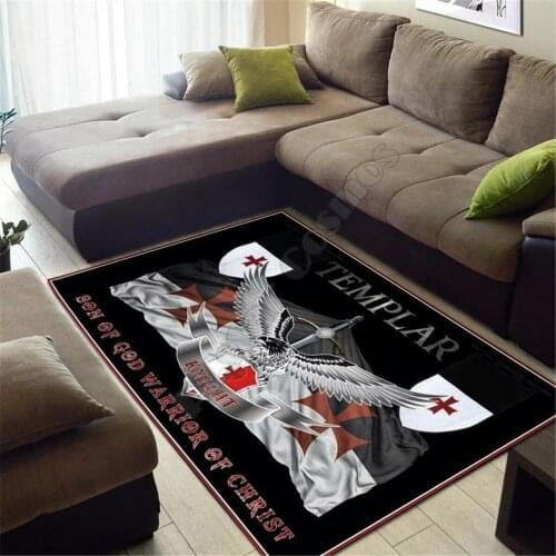Knights Templar Area Rug 3D All Over Printed Non-slip Mat Dining Room Living Room Soft Bedroom Carpet 06