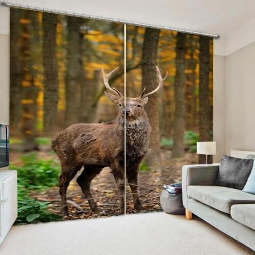 Beautiful Photo Fashion Customized 3D Curtains animal forest curtains Decoration curtains