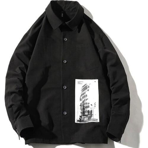 Men Spring New Turn-Down Collar Shirts Real Live Model Shoot Contrast Color King Size Loose Casual Clothes