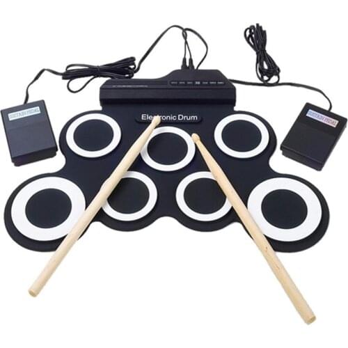 Electronic Drum Set /7 Electronic Drum /7 Tone /8 Demo Song/ 7 Drum Pads Metronome Function /External Instrument Input Available