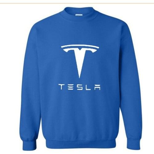 2021 New Fashion Cotton Men Hoodies Tesla Car Logo Print Fleece O-Neck pullover Sweatshirts Harajuku Streetwear Men Clothing