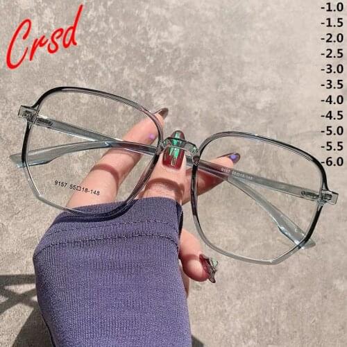 CRSD 2020 New Fashion Oversize Polygonal Glasses for Women with Myopia Irregular Plate Glasses for Women -1.0 ~ -6.0