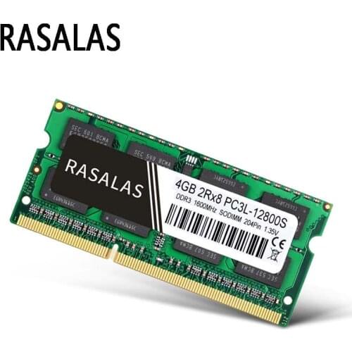Rasalas DDR3 DDR4 RAM 4GB 8GB 16GB PC3-10600S 12800S 21300S 1333Mhz SO-DIMM 1,5V Notebook 204Pin Laptop Memory Sodimm NO-ECC