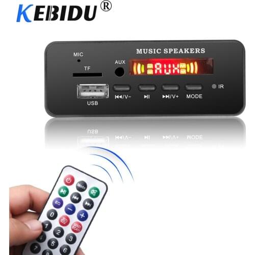 Kebidu MP3 Decoder Board Car USB Bluetooth V5.0 Hands-free Recording Integrated 5V-12V Module Remote Control FM AUX Radio