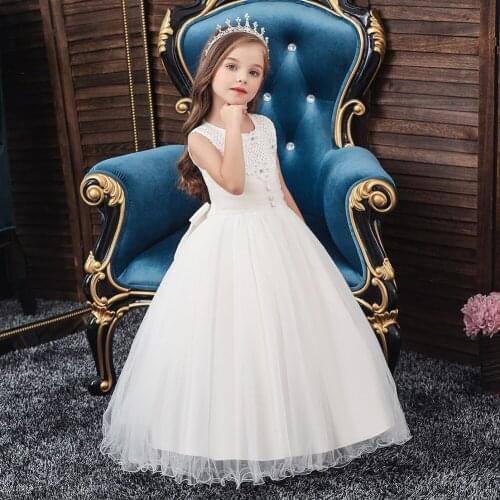 Girls dress elegant net gauze princess dress fancy evening dress wedding dress stage costumes dress for girls childrens clothes