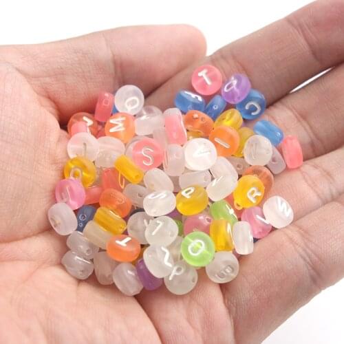 Mix Colorful Letter Acrylic Beads Square Flat Alphabet Matte Cube Loose Spacer For Jewelry Making Handmade Diy Bracelet Necklace
