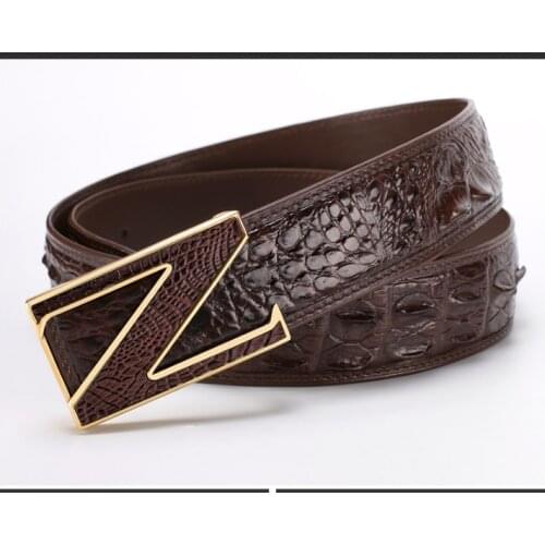 Black brown colors Genuine crocodile skins men belt top luxury quality crocodile skin men fashion belt
