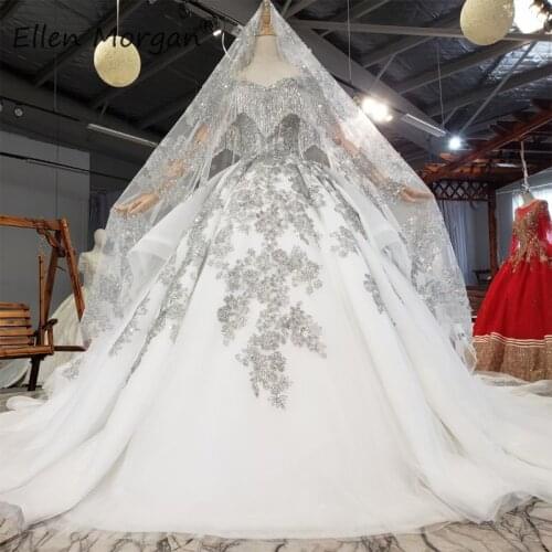 Silver Luxury Saparkling Wedding Dresses Real Photos Sweetheart Beads Tulle Vestido De Novia Princess Bridal Ball Gowns 2021