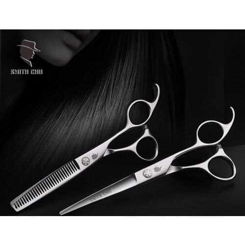 Smith Chu 6 Inch Haircut Thinning Scissors 440C Stainless Steel Professional Salon Barbers Cutting Scissor Hair Scissors 4 Sets