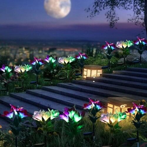 Solar Gentleman Orchid Light Led Color Light Gradient Decorative Lawn Ground Insertion Garden Lantern Fiber Optic Light
