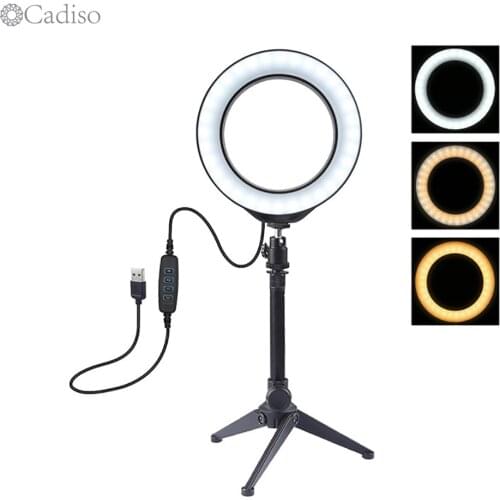 Cadiso 6.2inch Dimmable LED Selfie Ring Light Youtube Video Live 3500-5500k Photography Ring Light Enhancing Photography