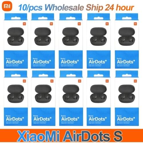 10 pieces/lot Original Xiaomi Airdots S TWS Earphone Wireless Bluetooth Earphones Redmi Airdots 2 s Headset Stereo Noise Earbuds