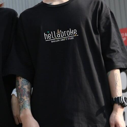 Harajuku Vintage Letter Tshirts Cotton Casual Loose Pullover Tops Plus Size Unisex Clothing Graphic T Shirts Half Sleeve Tees