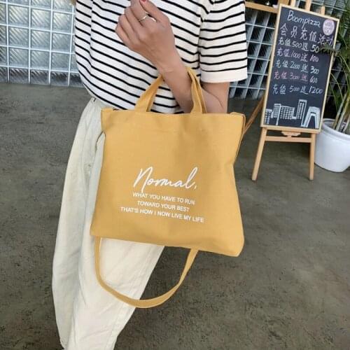 Canvas Capacity Women Shoulder Bag Zipper Cotton Tote Printed letters Eco Reusable Shopping Bag Handbag Cloth Messenger Bag