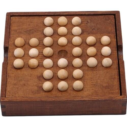 Funny Classical Educational Toys Europe Board Game Single Chess Peg Solitaire Diamond Move Independently Cognitive Ability Toy