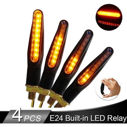 NEW 1/2/4pcs Motorcycle One-word Running Water Turn Signal Marquee Stream Light Signal Led Turn Signal