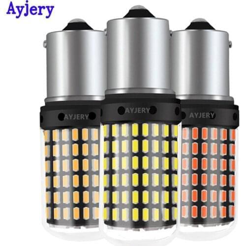 1 Set No Hyper Flash Canbus 22W PY21W BAU15S 1156 BA15S 7440 3157 144 SMD 3014 Car auto Reverse Backup Turn Signal Brake Lights