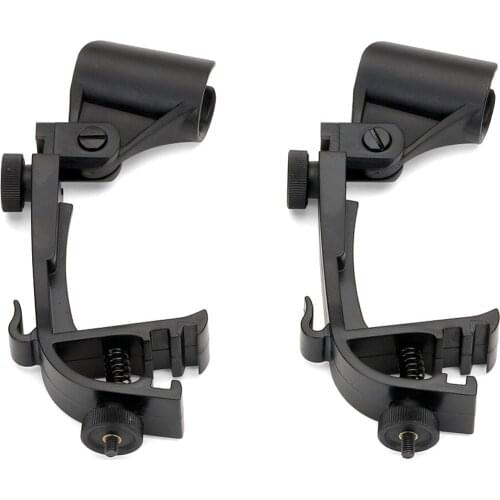 1 Pair Plastic Drum Microphone Clamps Stand Mounts Holders Clips Adjustable fastener Buckle Clip For Shure SM58 SM57