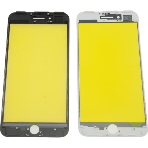 1 Piece 2 in 1 Cold Press Front Glass With Frame Bezel For iphone 8 7 6s 6 plus Outer Screen Glass Lens Repair Replacement