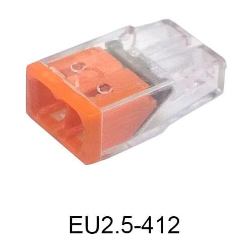 10/20 pcs/lots EU2.5-412 Push Wire For Junction box Hard Wire Cable Connector Electric Wiring Plug Compact Quick Block Terminal